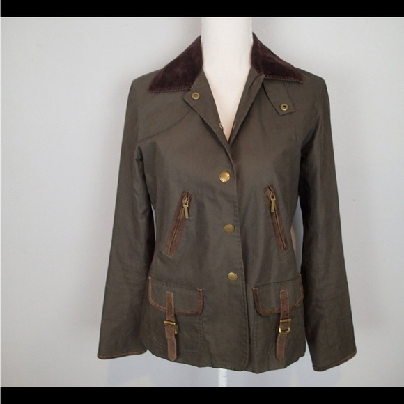 Ralph Lauren Jackets & Blazers - Ralph Lauren Khaki Utility Jacket with Dark Brown Trim
